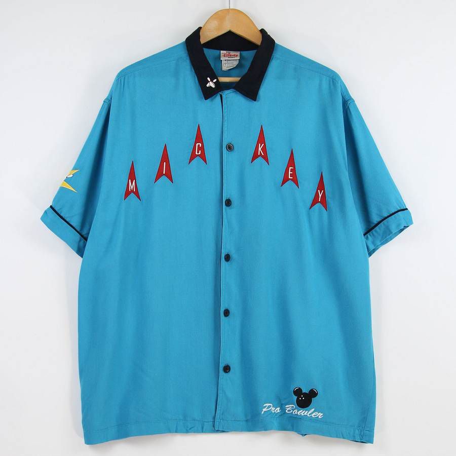 MICKEY MOUSE BOWLING SHIRT EMBROIDERY 1990’S RARE 빈티지 레어 디즈니 볼링 셔츠